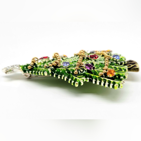 Vintage Avon Collector's Edition 2008 Christmas Tree Brooch with Rhinestones - Picture 4 of 8